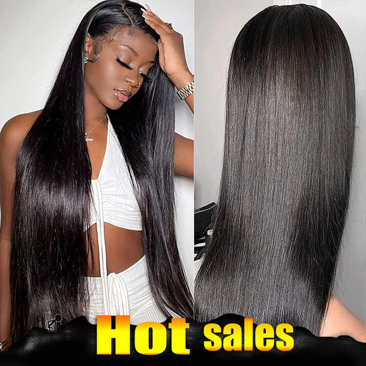 ZSFOQQ Straight Lace Front Wigs HD Lace Wig Straight Human Hair Wig Invisible 13x4 Lace Front Wig