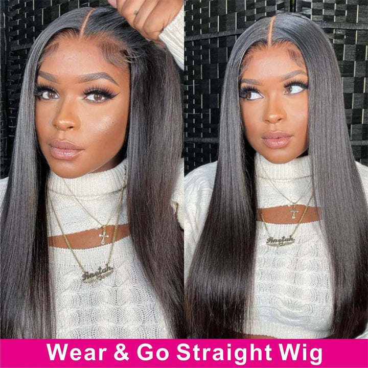 ZSFOQQ Readytowear Glueless Silky Straight Pre-cut HD Lace Wig Beginner Friendly.