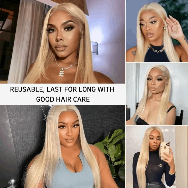 ZSFOQQ Hair #27 Honey Blonde Water Wave Wig 13×4 HD Lace Frontal / 5x5 Lace Closure Human Hair Wig