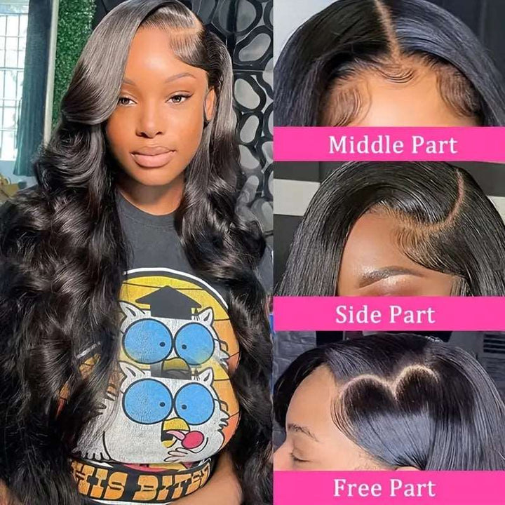 ZSFOQQ Body Wave HD Lace Wig Glueless 13x4 Lace Front Wigs Pre Plucked Human Hair Wig