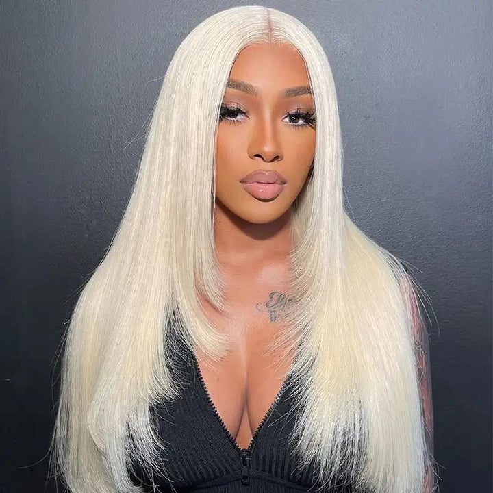 ZSFOQQ Hair Layered Butterfly Haircut 613 Blonde 13x4 Lace Front Straight Wig