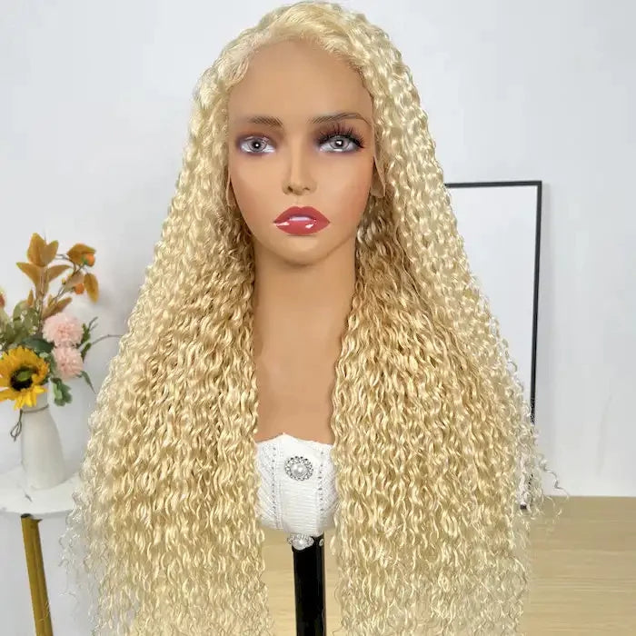 ZSFOQQ Hair Flash Sale Jerry Curly 613 Blonde 13x4 HD Lace Front Wig Human Hair Pre-Plucked With Baby Hair Wig Human Hair Wig