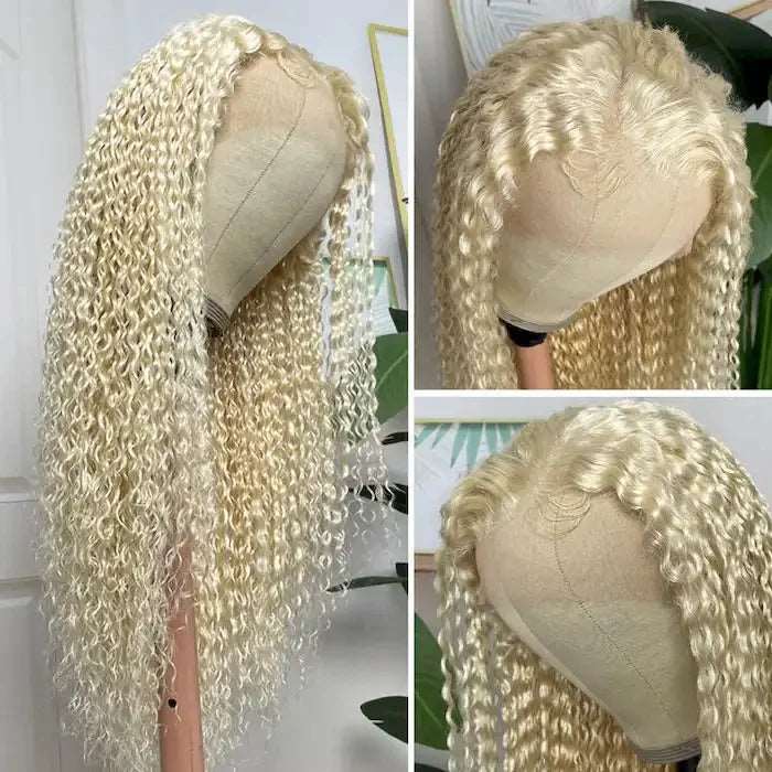 ZSFOQQ Hair Flash Sale Jerry Curly 613 Blonde 13x4 HD Lace Front Wig Human Hair Pre-Plucked With Baby Hair Wig Human Hair Wig