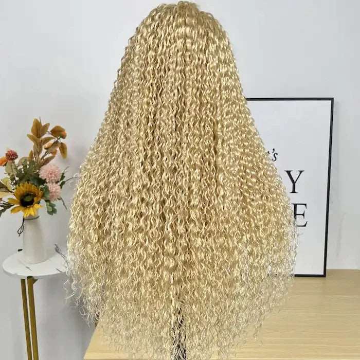 ZSFOQQ Hair Flash Sale Jerry Curly 613 Blonde 13x4 HD Lace Front Wig Human Hair Pre-Plucked With Baby Hair Wig Human Hair Wig