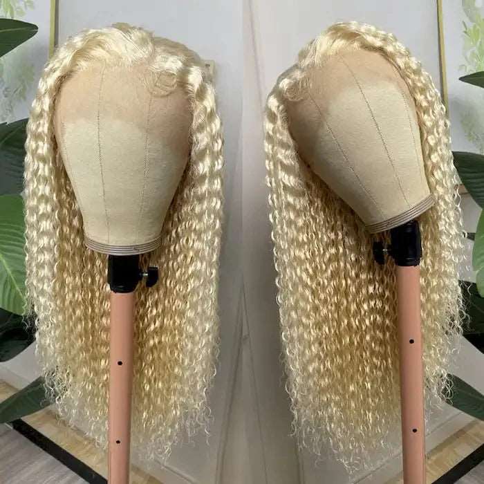 ZSFOQQ Hair Flash Sale Jerry Curly 613 Blonde 13x4 HD Lace Front Wig Human Hair Pre-Plucked With Baby Hair Wig Human Hair Wig