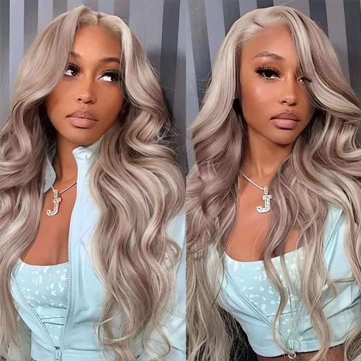 ZSFOQQ Hair Exclusive Original Blonde Highlight Lace Front Human Hair Wigs #P18/613 Blonde Hair With Highlights For Sale.