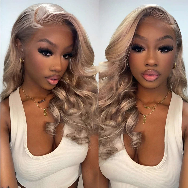 ZSFOQQ Hair Exclusive Original Blonde Highlight Lace Front Human Hair Wigs #P18/613 Blonde Hair With Highlights For Sale.