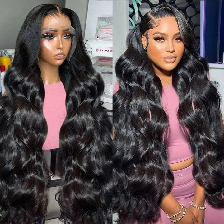 ZSFOQQ Body Wave HD Lace Wig Glueless 13x4 Lace Front Wigs Pre Plucked Human Hair Wig