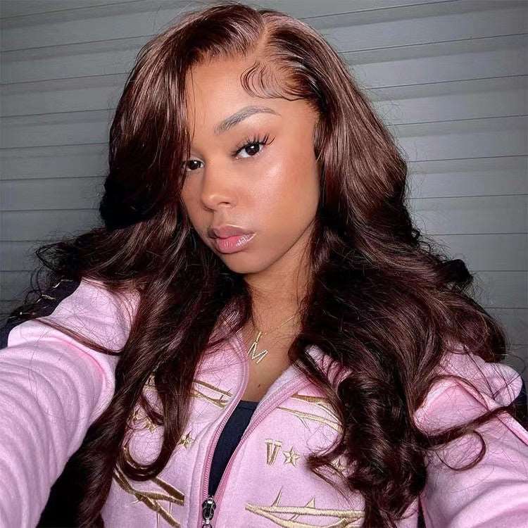 ZSFOQQ #4 Lace Front Wigs Straight And Body Wave Dark Brown Color Lace Front Wigs