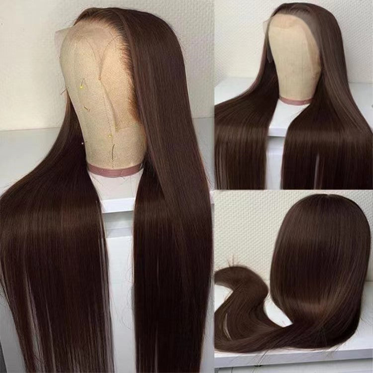 ZSFOQQ #4 Lace Front Wigs Straight And Body Wave Dark Brown Color Lace Front Wigs