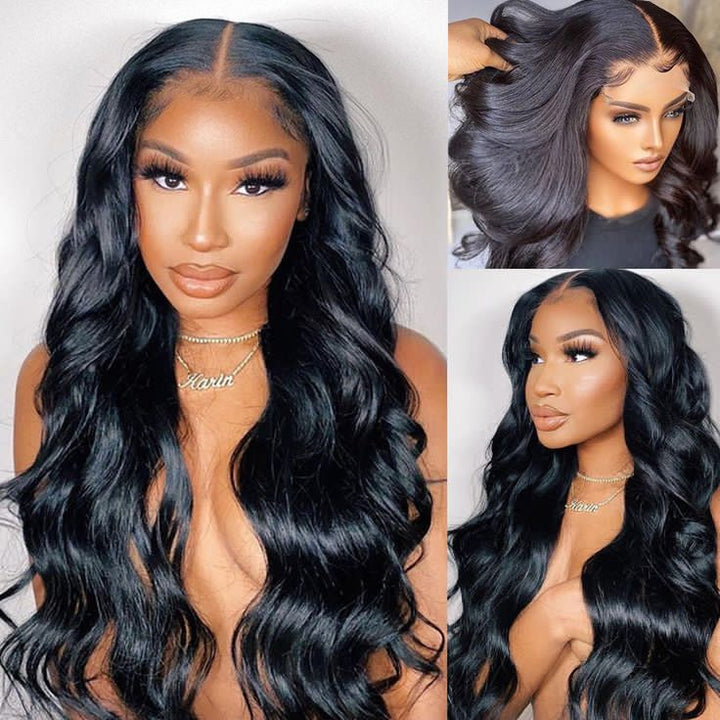 ZSFOQQ Body Wave HD Lace Wig Glueless 13x4 Lace Front Wigs Pre Plucked Human Hair Wig