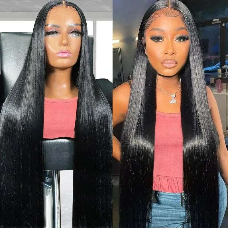 ZSFOQQ Glueless HD Lace Wig Straight Hair 13x6 Lace Front Wig Pre Plucked Human Hair Wigs