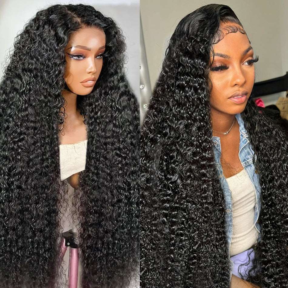 ZSFOQQ Glueless HD Lace Wig Deep Wave Hair 13x4 Lace Frontal Wig 30 Inch Human Hair Wigs