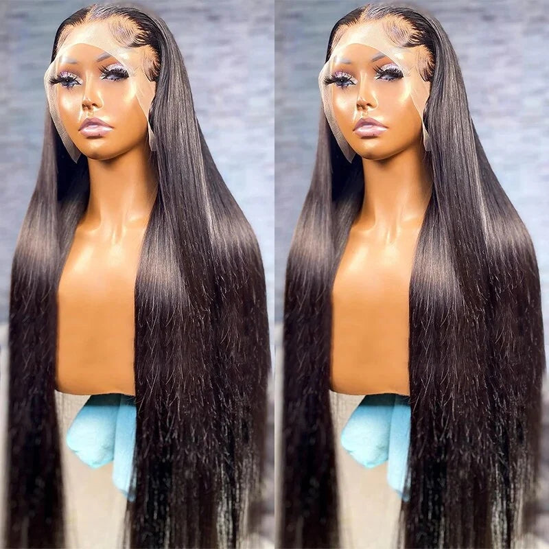 ZSFOQQ Straight Lace Front Wigs HD Lace Wig Straight Human Hair Wig Invisible 13x4 Lace Front Wig