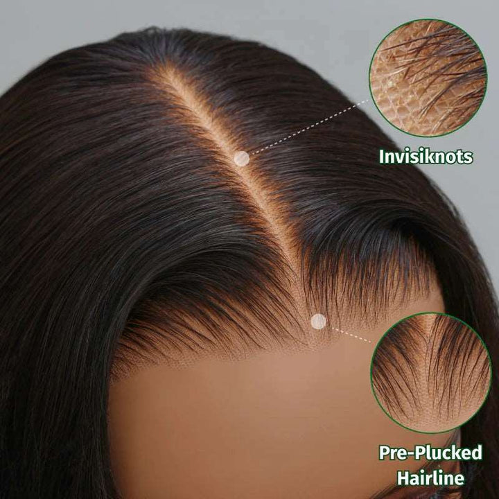 ZSFOQQ 7x5 Pre-cut Glueless Wig Ready To Go Highlight Blonde Body Wave Bleach Knots Wig Human Hair