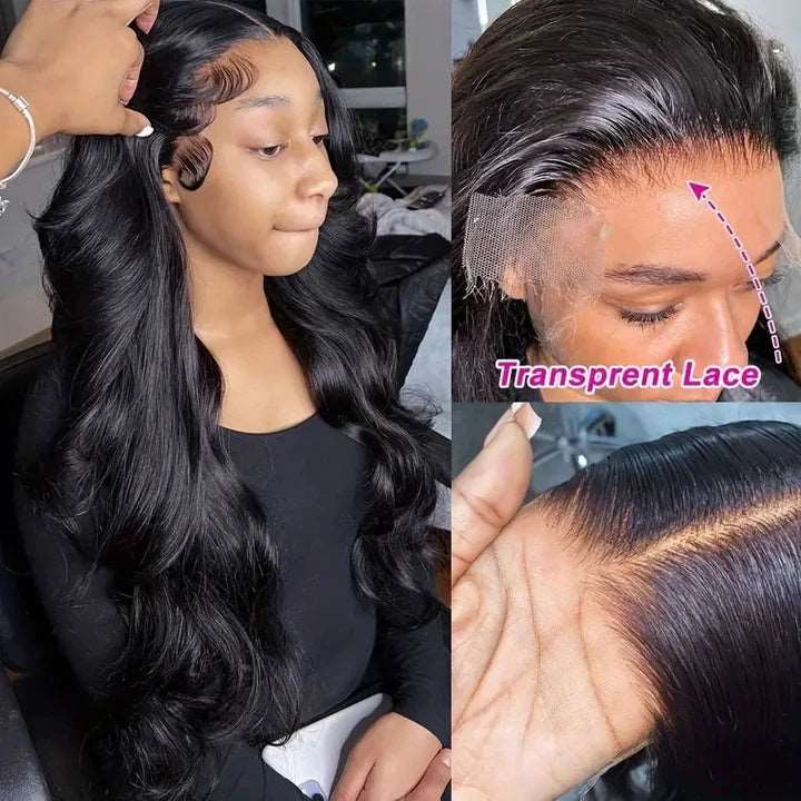 ZSFOQQ Glueless Closure HD Lace Wig Loose Body Wave Wear Go Wig Pre-Plucked Hairline