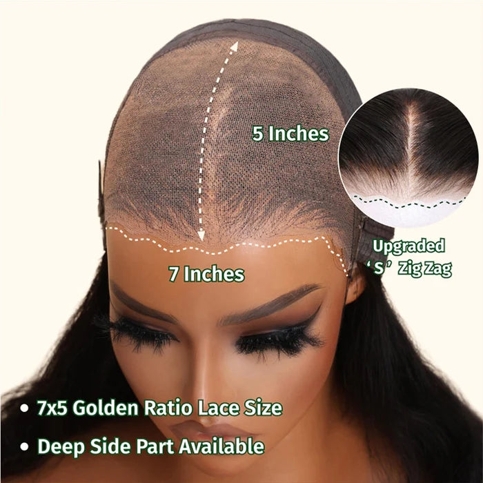 ZSFOQQ 7x5 Pre-cut Glueless Wig Ready To Go Highlight Blonde Body Wave Bleach Knots Wig Human Hair