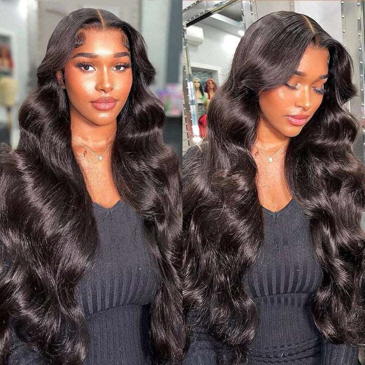 ZSFOQQ Glueless Closure HD Lace Wig Loose Body Wave Wear Go Wig Pre-Plucked Hairline