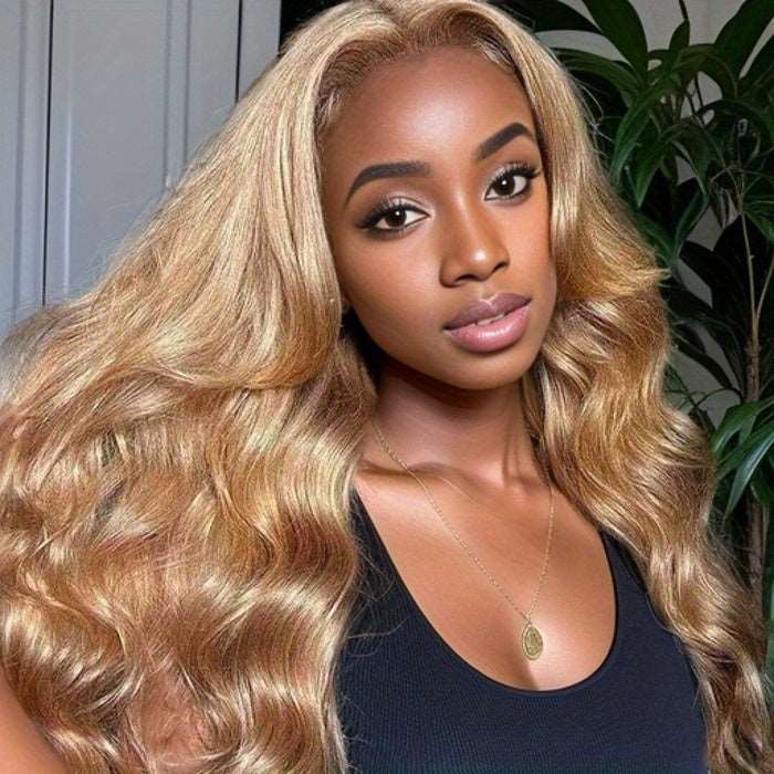 ZSFOQQ Hair Blonde Colored 13x4 5x5 HD Lace Front Closure Human Hair Wigs Body Wave Frontal