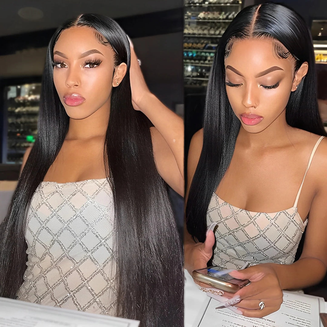 ZSFOQQ Hair New Arrival 170% Density Transparent 13*4 Lace Frontal Wig Straight Human Virgin Hair Natural Hairline.