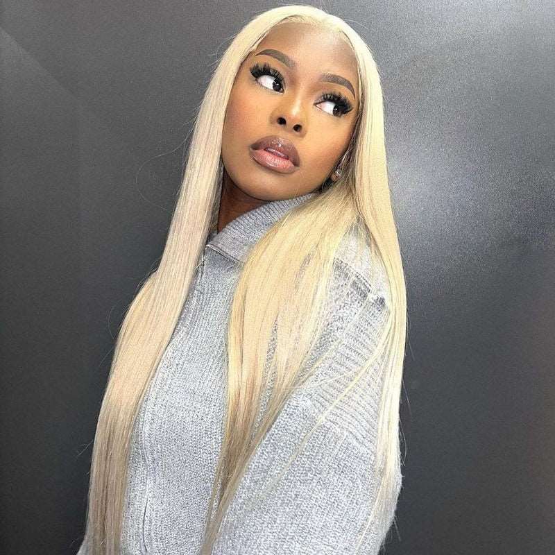 ZSFOQQ 13x4 Transparent Lace Straight Blonde Hair 613 Wigs For Women.