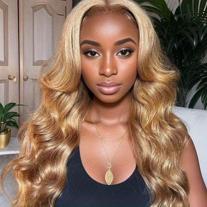 ZSFOQQ Hair Blonde Colored 13x4 5x5 HD Lace Front Closure Human Hair Wigs Body Wave Frontal