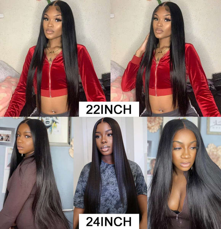 ZSFOQQ 13x4 HD Lace Front Straight Wigs Ready To Go Glueless Human Hair Wigs