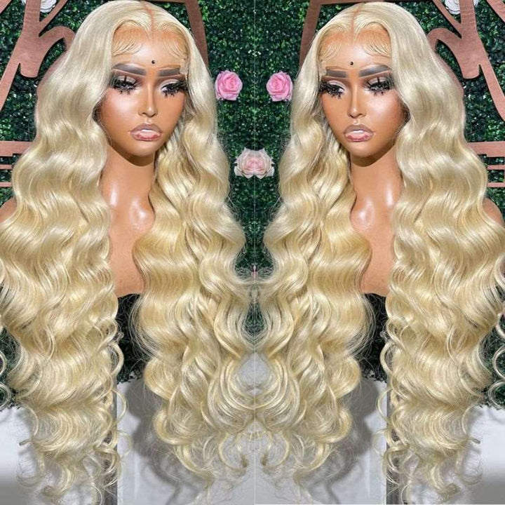 ZSFOQQ Barbie Wig 5x5 HD Lace 613 Blonde Glueless Closure Wigs Body Wave Human Hair Wig 32 Inch 200% Density