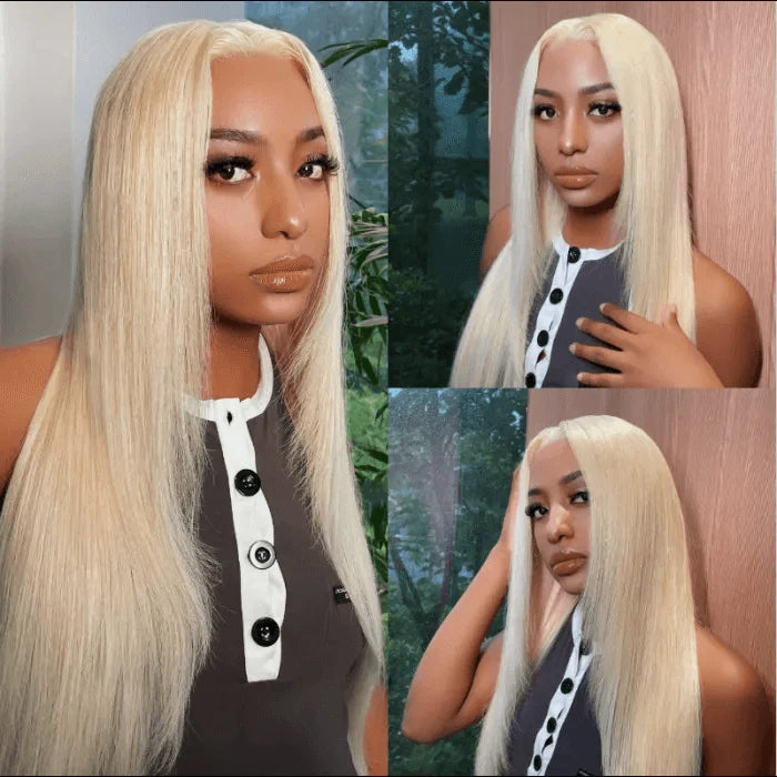 ZSFOQQ Pre Cut Lace | Upgrade Airy Cap 613 Blonde Easy Wear And Go 13X4/6X5 Body Wave/Straight HD Lace Frontal Wig