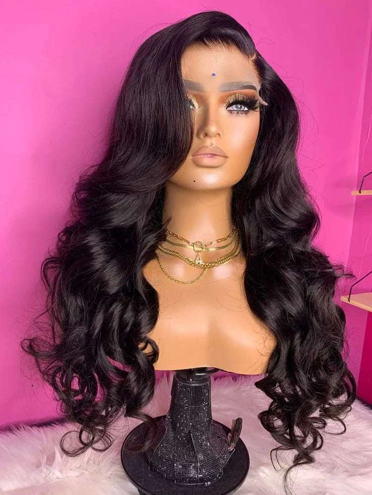 ZSFOQQ Density 200% Body Wave HD 5X5 Lace Closure Wigs Invisible HD Lace Closure Wigs