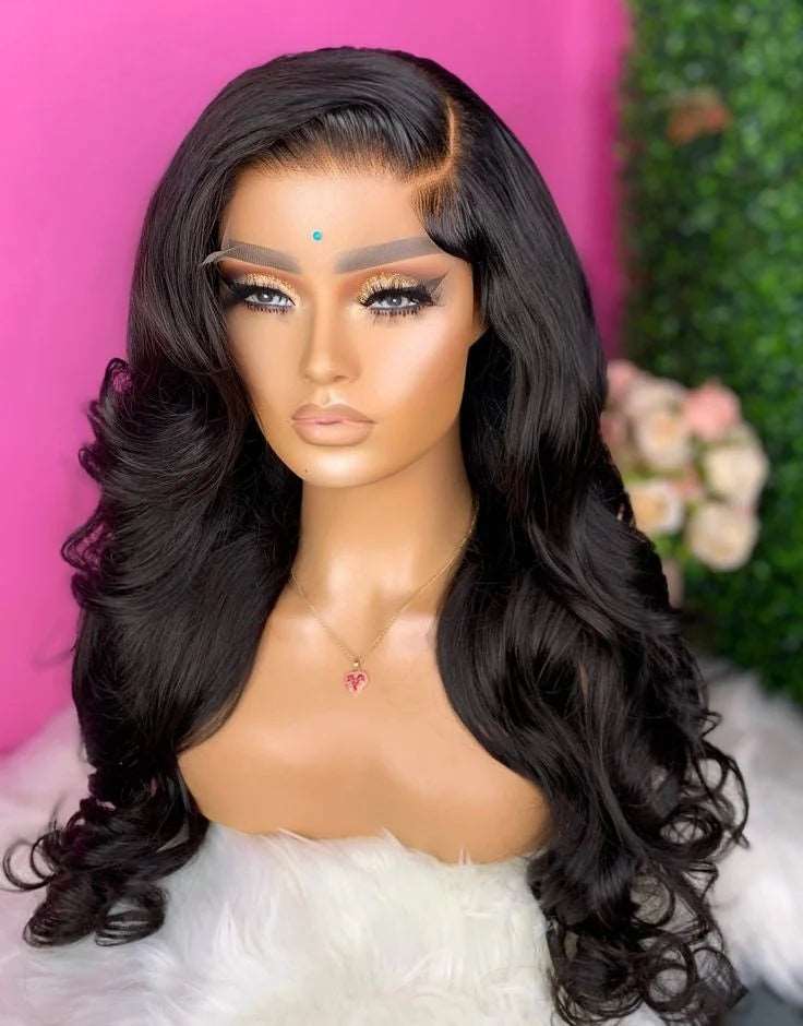 ZSFOQQ Density 200% Body Wave HD 5X5 Lace Closure Wigs Invisible HD Lace Closure Wigs