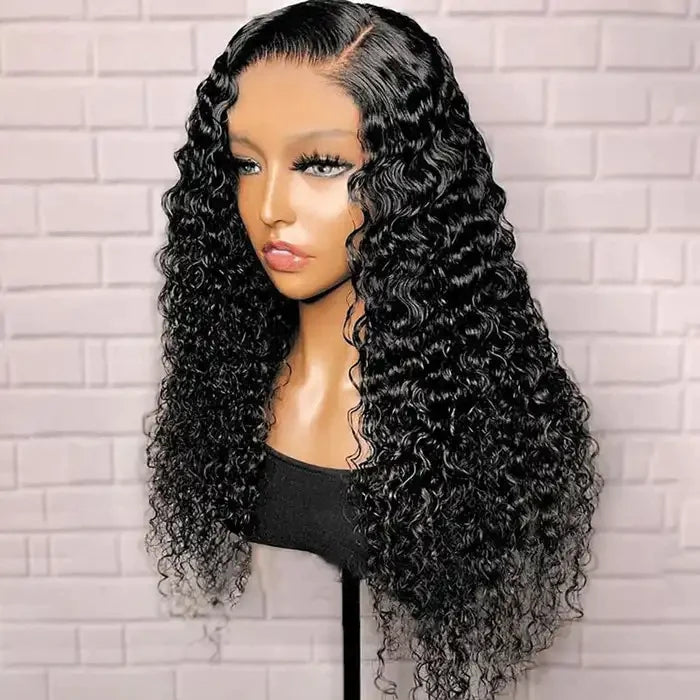 ZSFOQQ Hair 360 Lace Front Jerry Curly Hair Wigs Pre Plucked With Baby Hair Natural Black Color Wigs For Blcak Women Human Hair Wigs