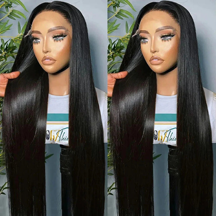 ZSFOQQ Straight Lace Front Wigs HD Lace Wig Straight Human Hair Wig Invisible 13x4 Lace Front Wig