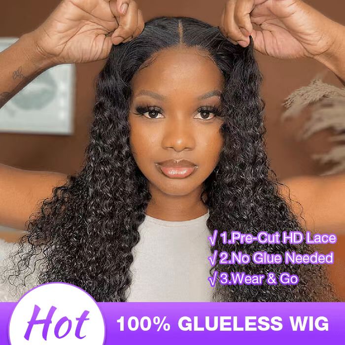 Curly Hair 4x4 5x5 Pre Cut HD Lace Closure Human Hair Wigs Ready & Go Glueless Wigs ZSFOQQ HAIR