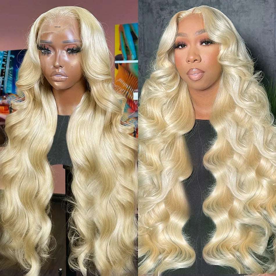 ZSFOQQ Barbie Wig 5x5 HD Lace 613 Blonde Glueless Closure Wigs Body Wave Human Hair Wig 32 Inch 200% Density