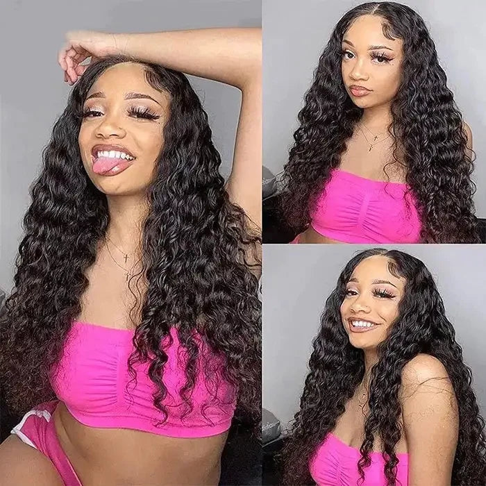 ZSFOQQ Hair Water Wave 360 HD Lace Frontal Wig Remy Hair Wet and Wavy Lace Front Wigs with Baby Hair Pre Plucked Hairline Human Hair Wig