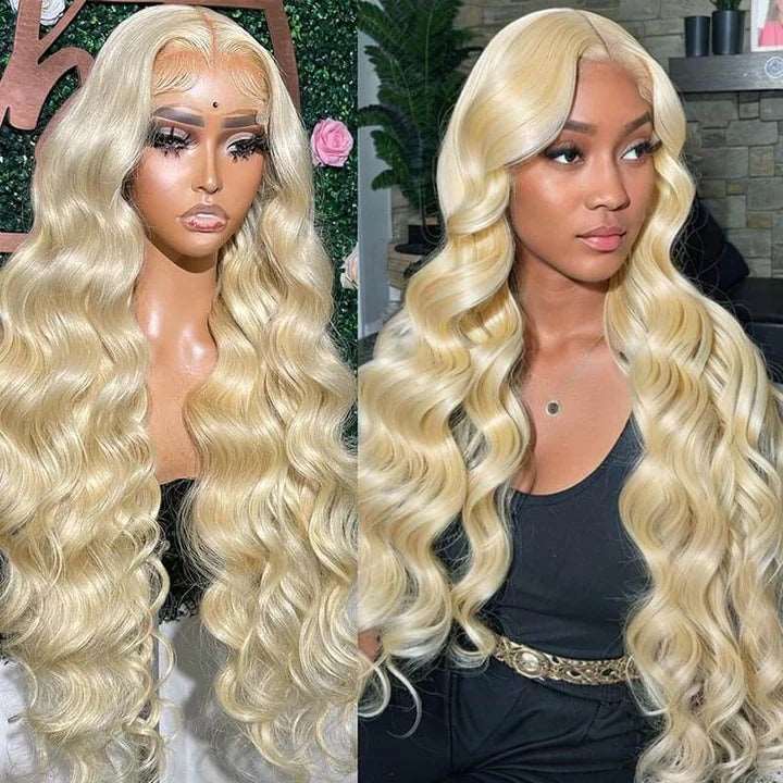 ZSFOQQ Barbie Wig 5x5 HD Lace 613 Blonde Glueless Closure Wigs Body Wave Human Hair Wig 32 Inch 200% Density