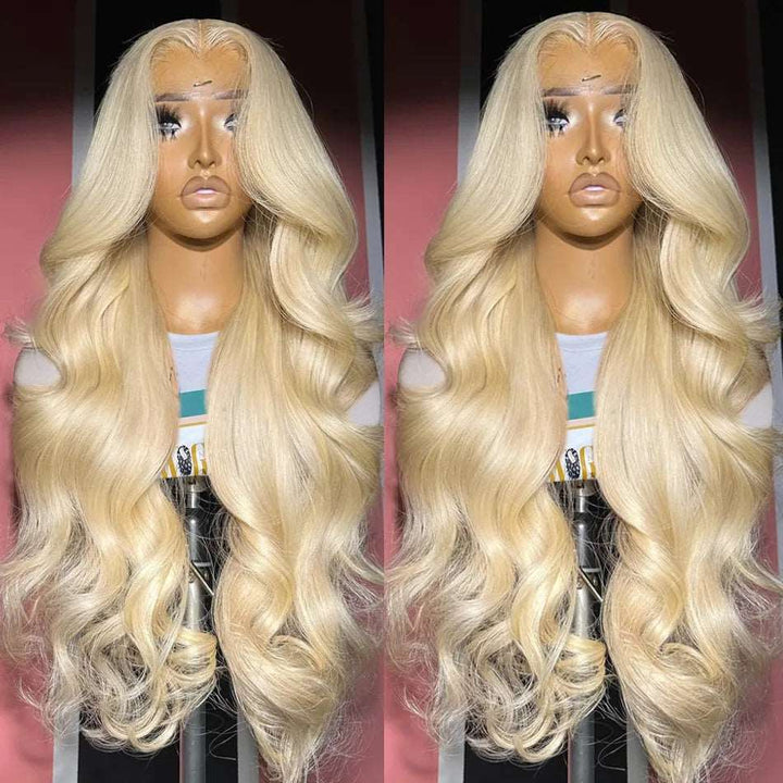 ZSFOQQ Hair Honey Blonde Body Wave Hair Styles 613 Hair Color 13x4 HD Lace Front Human Hair Wigs