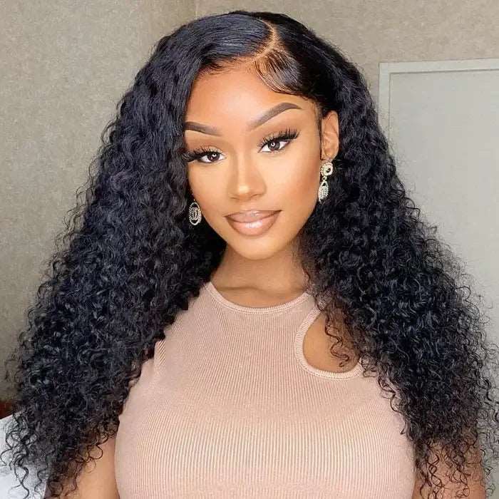 ZSFOQQ Hair 360 Lace Front Jerry Curly Hair Wigs Pre Plucked With Baby Hair Natural Black Color Wigs For Blcak Women Human Hair Wigs