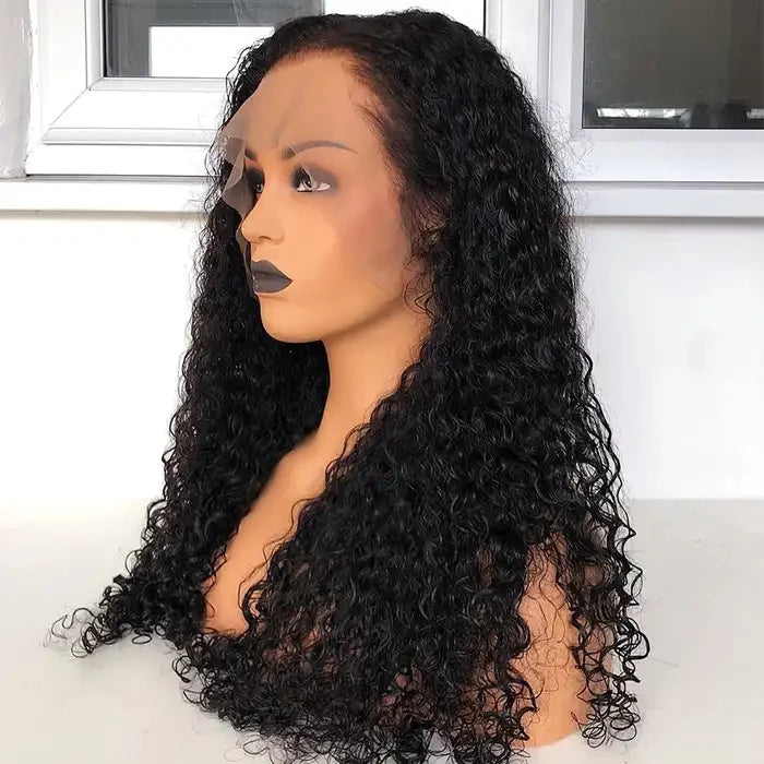 ZSFOQQ Hair Deep Wave Hair 360 HD Lace Wigs Ultra Soft HD Film Lace Wigs | Real HD Wig Human Hair Wig