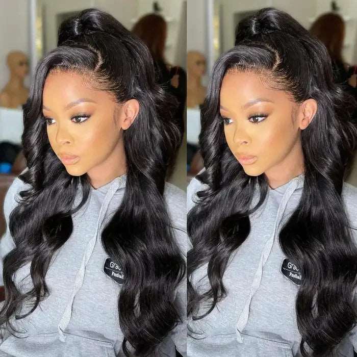 ZSFOQQ Hair 360 HD Lace Frontal Body Wave Wigs Pre Plucked Brazilian Remy Human Hair Wigs