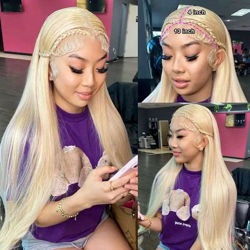 ZSFOQQ  613 Blonde 13X4 Transparent HD Lace Front Wigs ZSFOQQ HAIR