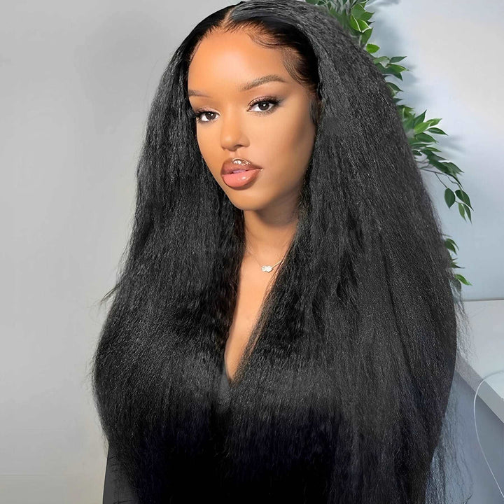 ZSFOQQ  Hair HD 13*4 Lace Frontal Wig Kinky Straight Virgin Hair Unprocessed Human Hair Natural Black ZSFOQQ HAIR