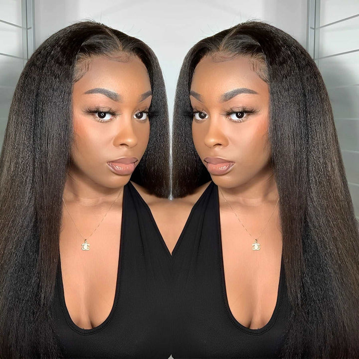 ZSFOQQ  Hair HD 13*4 Lace Frontal Wig Kinky Straight Virgin Hair Unprocessed Human Hair Natural Black ZSFOQQ HAIR