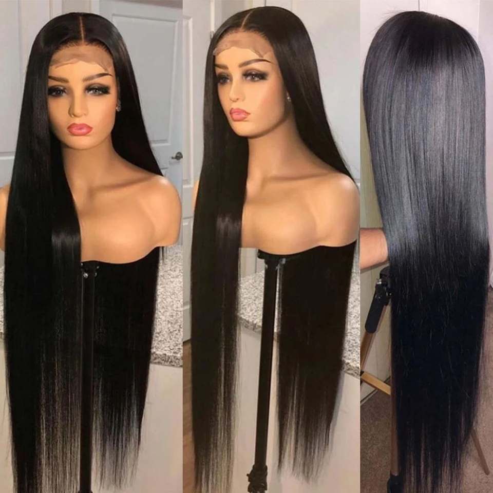 ZSFOQQ 13x4 HD Lace Front Straight Wigs Ready To Go Glueless Human Hair Wigs