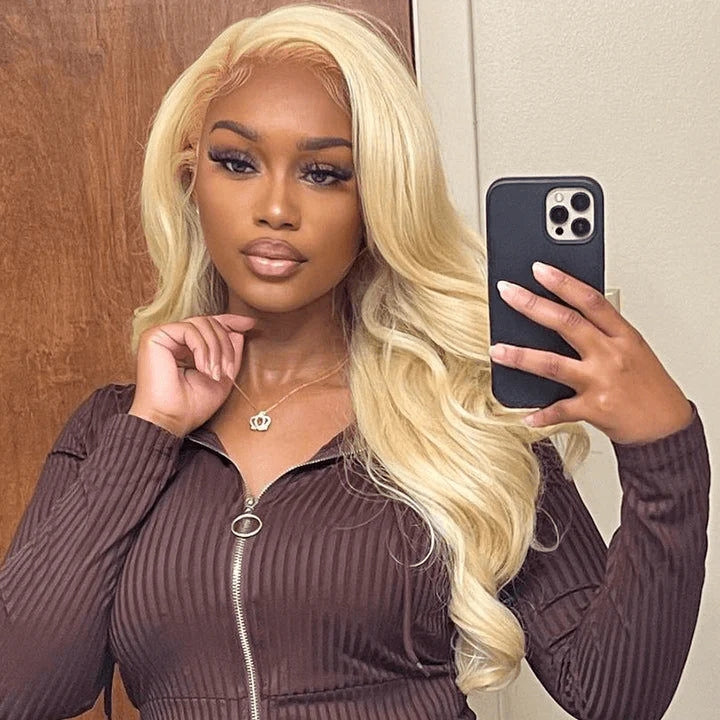 ZSFOQQ Pre Cut Lace | Upgrade Airy Cap 613 Blonde Easy Wear And Go 13X4/6X5 Body Wave/Straight HD Lace Frontal Wig