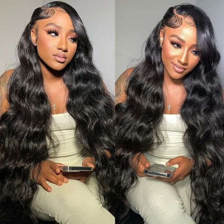 ZSFOQQ Body Wave HD Lace Wig Glueless 13x4 Lace Front Wigs Pre Plucked Human Hair Wig