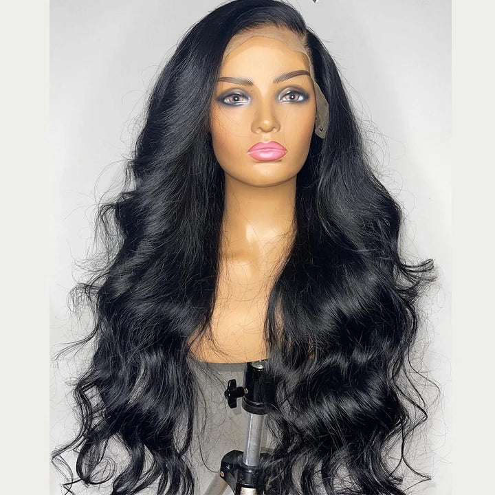 ZSFOQQ Pre Plucked 13x6 Body Wave Transprent Lace Frontal Wigs Human Hair Wig 200% Density