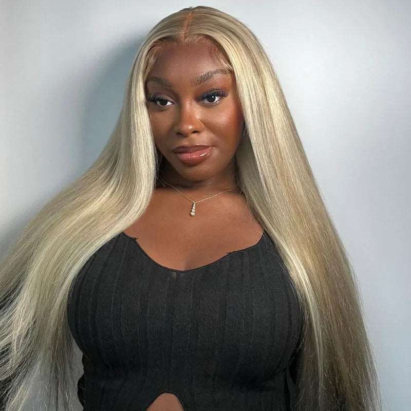 ZSFOQQ Customized Blonde Balayage on Brown Hair Transparent 13x4 &13x6 Lace Frontal Wig