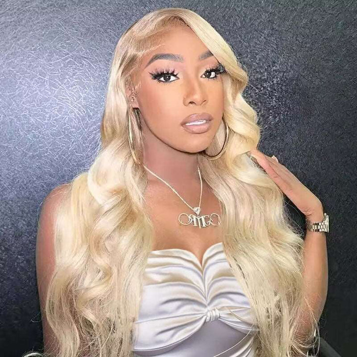 ZSFOQQ Hair Honey Blonde Body Wave Hair Styles 613 Hair Color 13x4 HD Lace Front Human Hair Wigs